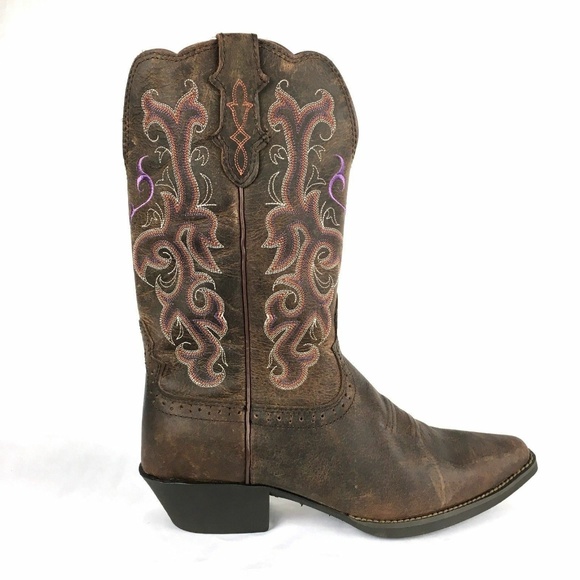 Justin Puma Cowboy Boots Womens 7 B Casual Western - Picture 5 of 7